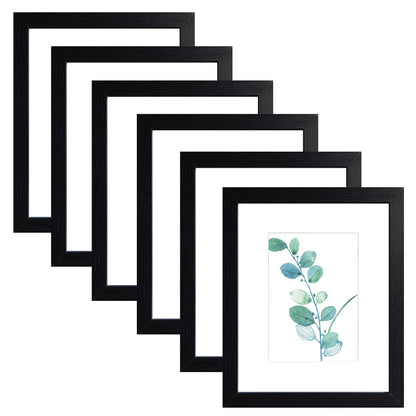 SESEAT 8x10 Picture Frame Brown Set of 6, Display Pictures 5x7 With mat or 8x10 Without Mat