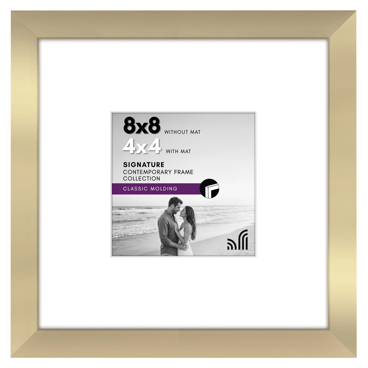 Americanflat 11x14 Picture Frame - Matted to 8x10 - Engineered Wood - Black