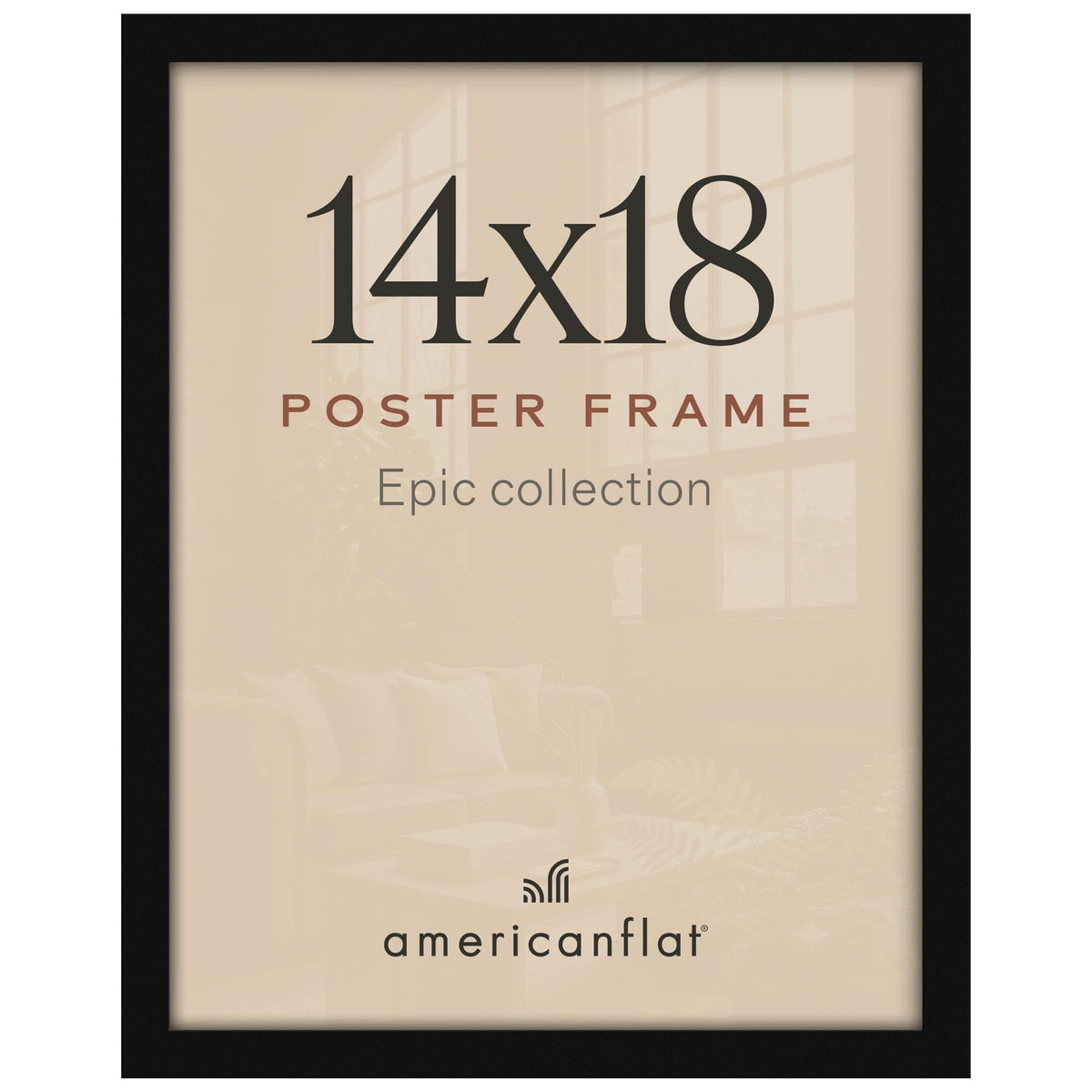 Americanflat 16x20 Poster Frame - Engineered Wood - Black
