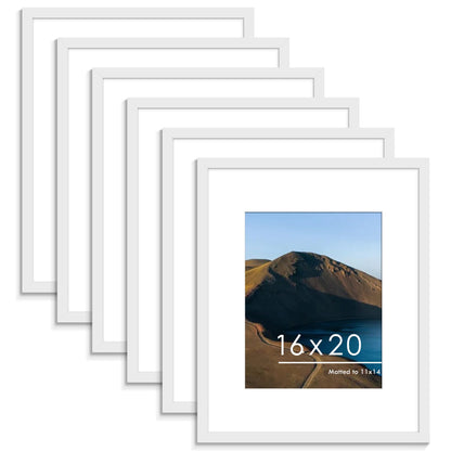 PEALSN 8x10 Picture Frame Set of 6,Wall or Tabletop Display,Black Woodgrain