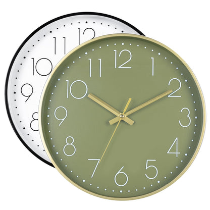 Wall Clock 2 Pack 12 Inch Silent Wall Clocks Battery Operated