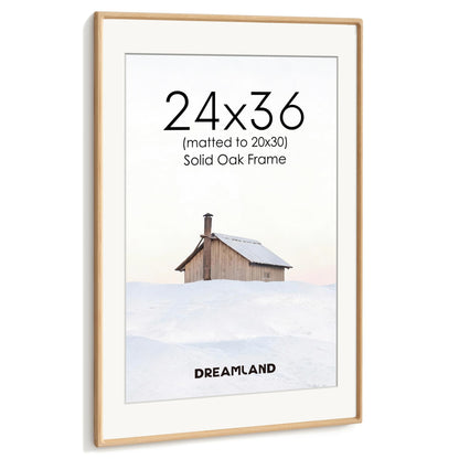 Dreamland 5x7 Picture Frame, USA-Sourced Oak Wood Photo Frames with HD Tempered Glass, 5 x 7 Wooden Frame Matted to 4 x 6, 5x7 Frames Handcrafted Rounded Corner for Tabletop or Wall Display