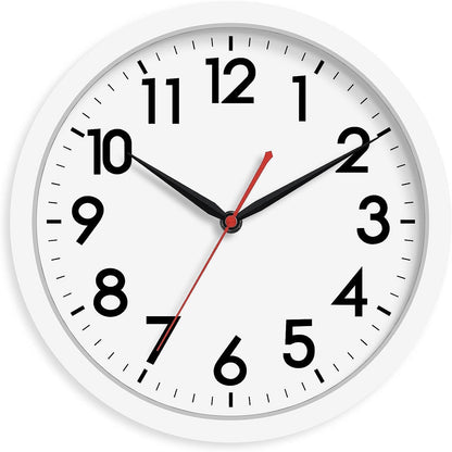 AKCISOT 12 Inch Wall Clock, Silent Battery Operated Analog Clock, Black