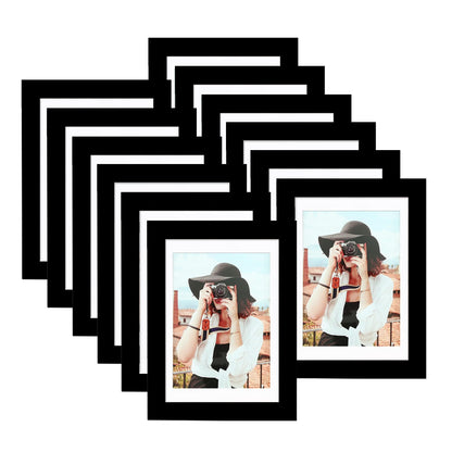 Picrit 8x10 Picture Frame Set of 12, Modern Gallery Wall Frames, Black
