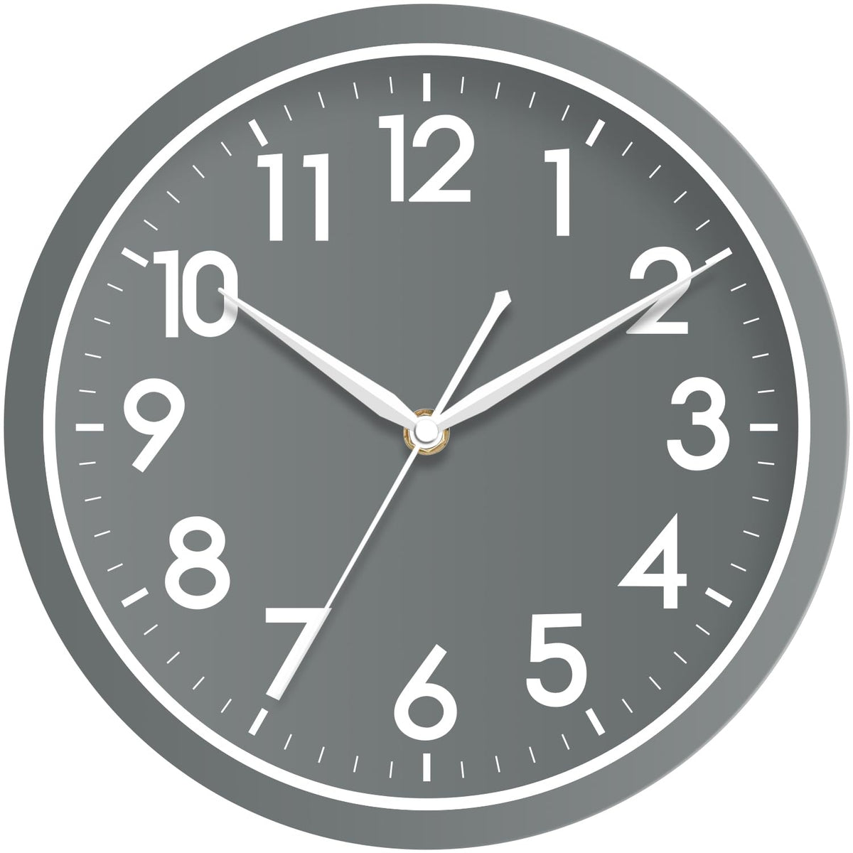 AKCISOT 12 Inch Wall Clock, Silent Battery Operated Analog Clock, Black