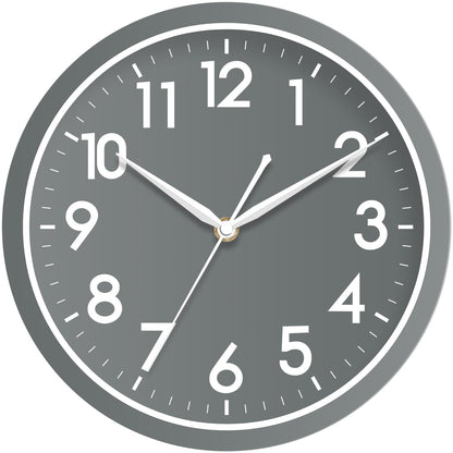 AKCISOT 8 Inch Wall Clock, Silent Battery Operated Analog Clock, Black