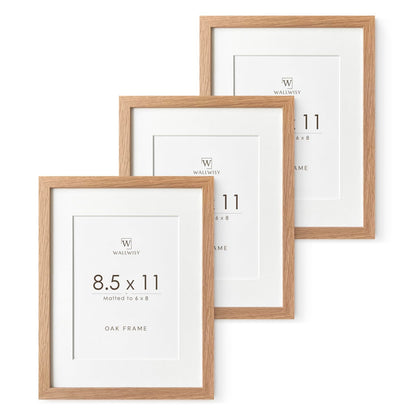 5x7 Picture Frame, Solid Oak Wood 5x7 Photo Frame with Mat to 4x6