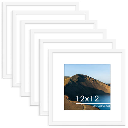 PEALSN 8x10 Picture Frame Set of 6,Wall or Tabletop Display,Black Woodgrain