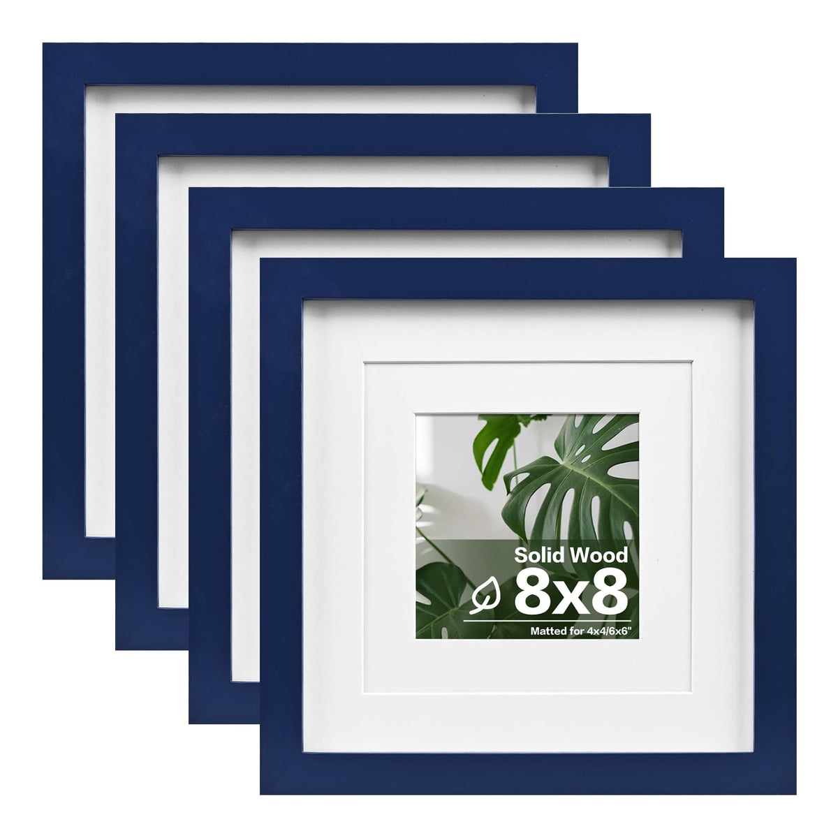 Egofine 11x14 Picture Frames 4 Pack Display Pictures 5x7/8x10 with Mat or 11x14 Without Mat Made of Solid Wood Covered by Plexiglass for Table Top Display and Wall Mounting Photo Frame, Light Brown