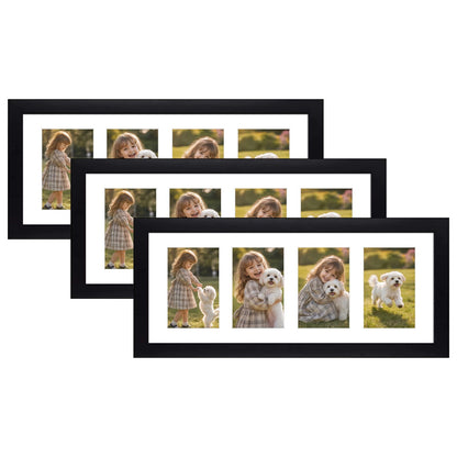 Golden State Art 9-Openings 4x6 Wood Collage Picture Frame Black