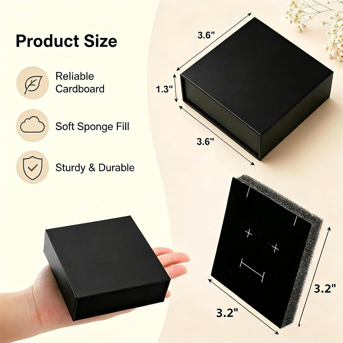 Covzoe 24 Pack Cardboard Jewelry Boxes, 3.6 x 3.6 x 1.3 Inch