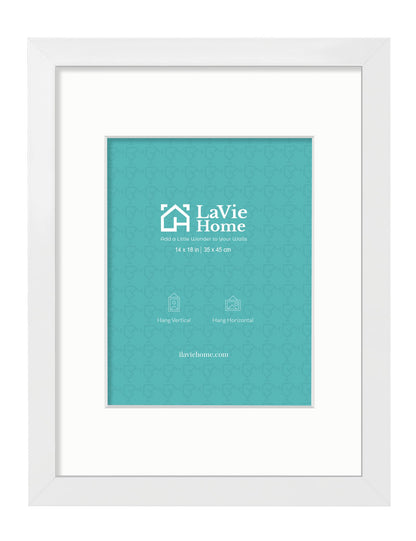 LaVie Home 14x18 Picture Frame Black Poster Frame,Display Pictures 12x16 with Mat or 14x18 Without Mat, Stable and Sturdy Frame and Polished Plexiglass, Horizontal and Vertical Format of The Walls