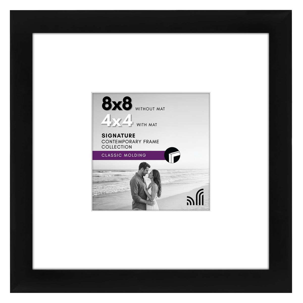 Americanflat 11x14 Picture Frame - Matted to 8x10 - Engineered Wood - Black