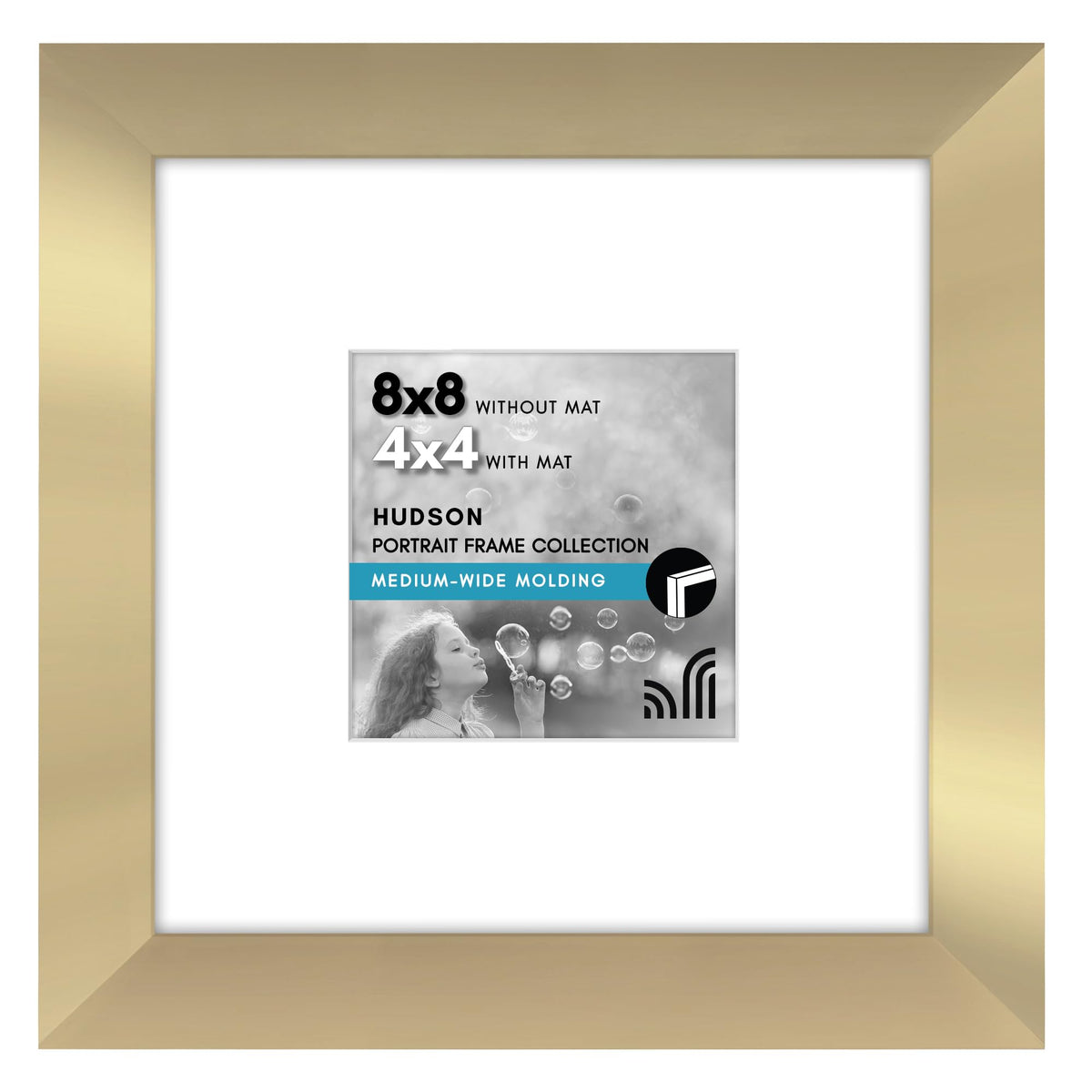 Americanflat 22x28 Poster Frame - Matted to 18x24 - Engineered Wood - Black