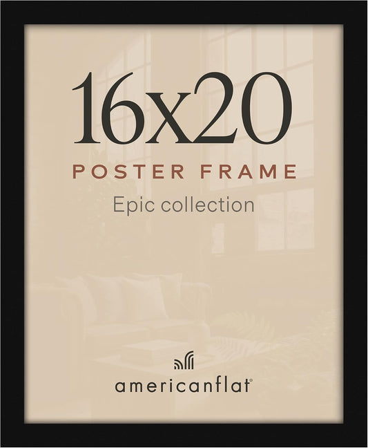 Americanflat 16x20 Poster Frame - Engineered Wood - Black