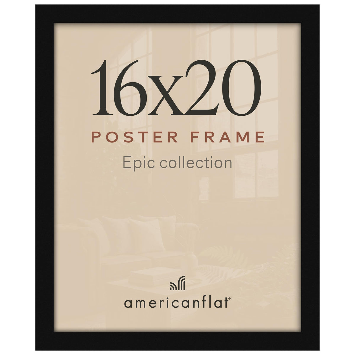 Americanflat 16x20 Poster Frame - Engineered Wood - Black