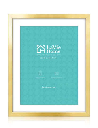 LaVie Home 14x18 Picture Frame Black Poster Frame,Display Pictures 12x16 with Mat or 14x18 Without Mat, Stable and Sturdy Frame and Polished Plexiglass, Horizontal and Vertical Format of The Walls