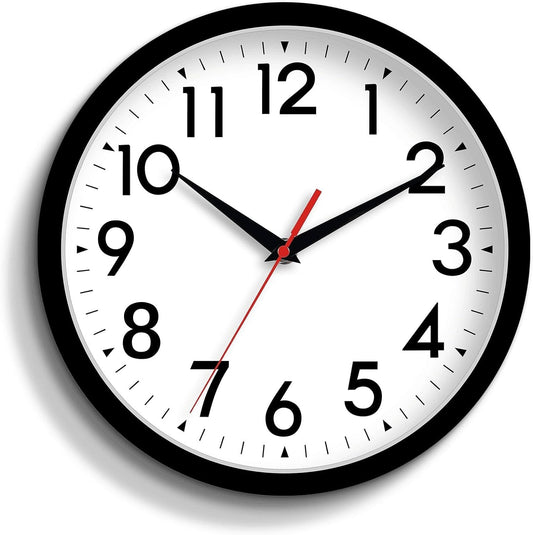 DAXSMY 12 Inch Wall Clock, Battery Operated Silent Non Ticking