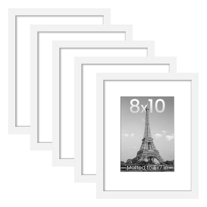 upsimples 8x10 Picture Frames, Gallery Wall Frames Set of 5, Black