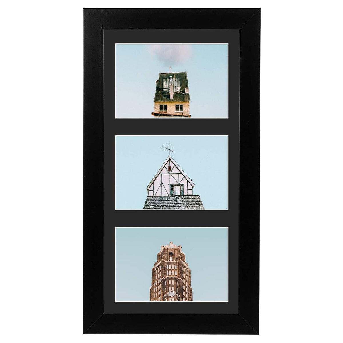 Golden State Art 9-Openings 4x6 Wood Collage Picture Frame Black
