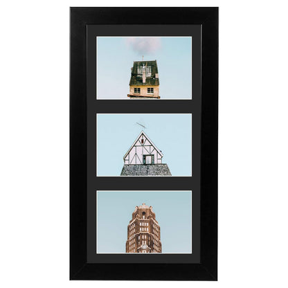Golden State Art 9-Openings 4x6 Wood Collage Picture Frame Black