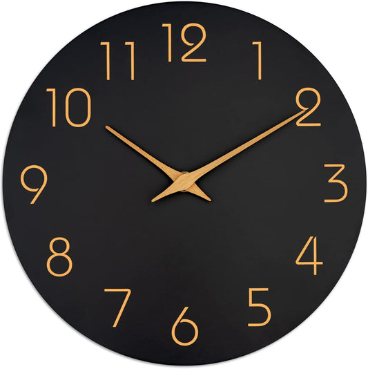 Mosewa Wall Clock 14" Battery Operated Silent Non-Ticking Simple Minimalist