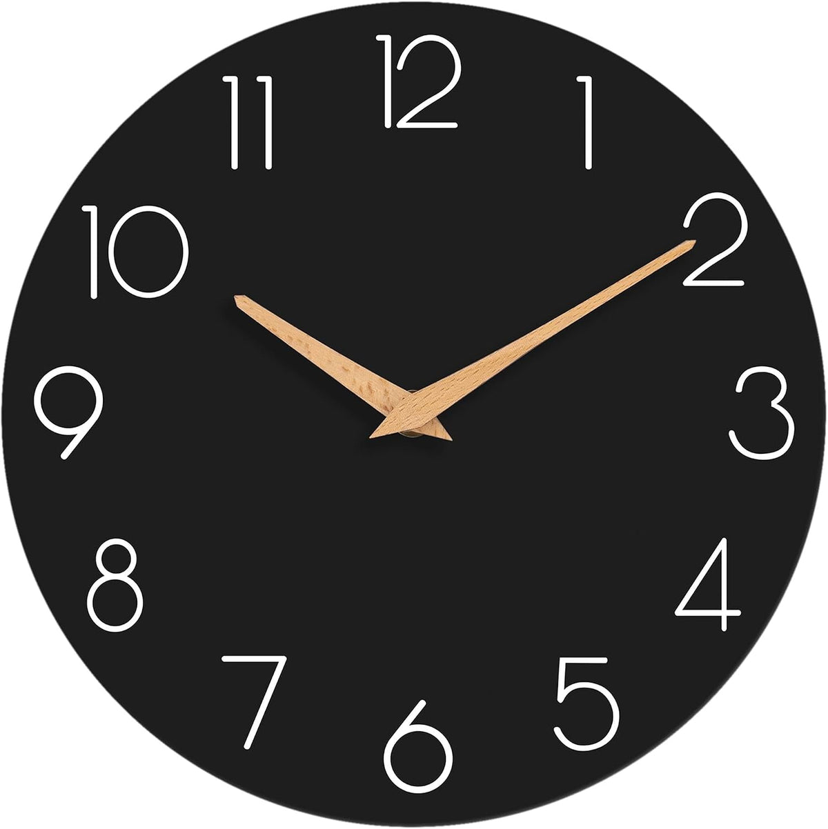 cicininc 8 Inch Battery Operated Wall Clock, Silent Analog, Black