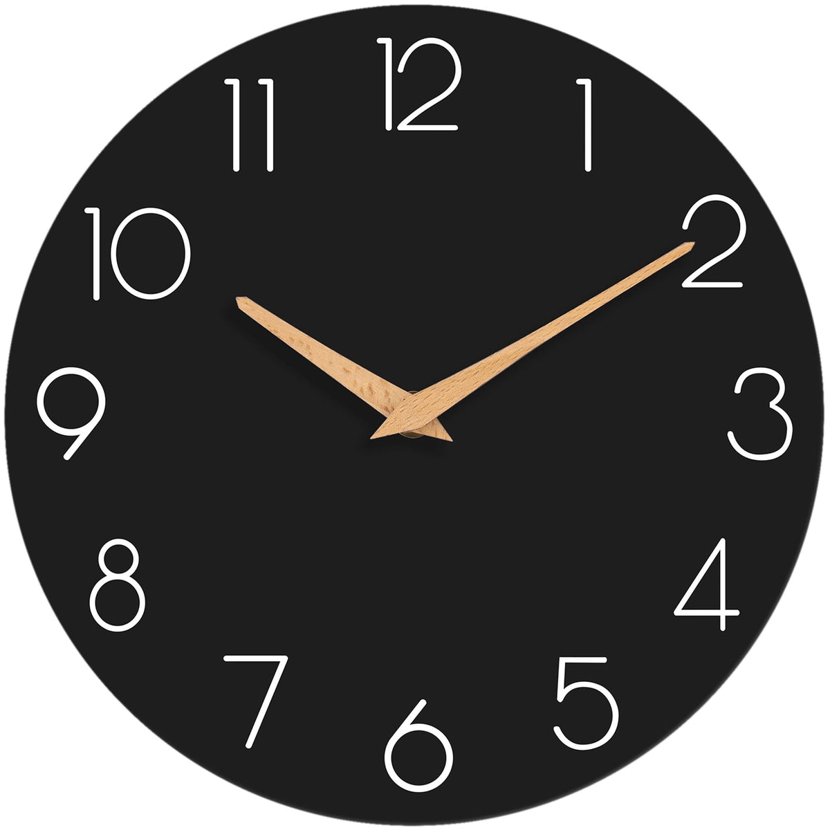 cicininc 8 Inch Battery Operated Wall Clock, Silent Analog, Black