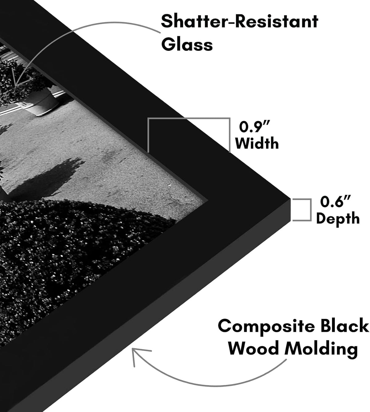 Americanflat 11x17 Picture Frame - Engineered Wood - Black