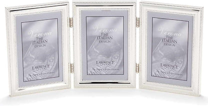 Lawrence Frames 510780 8x10 Metal Picture Frame Silver-Plate with Delicate Beading