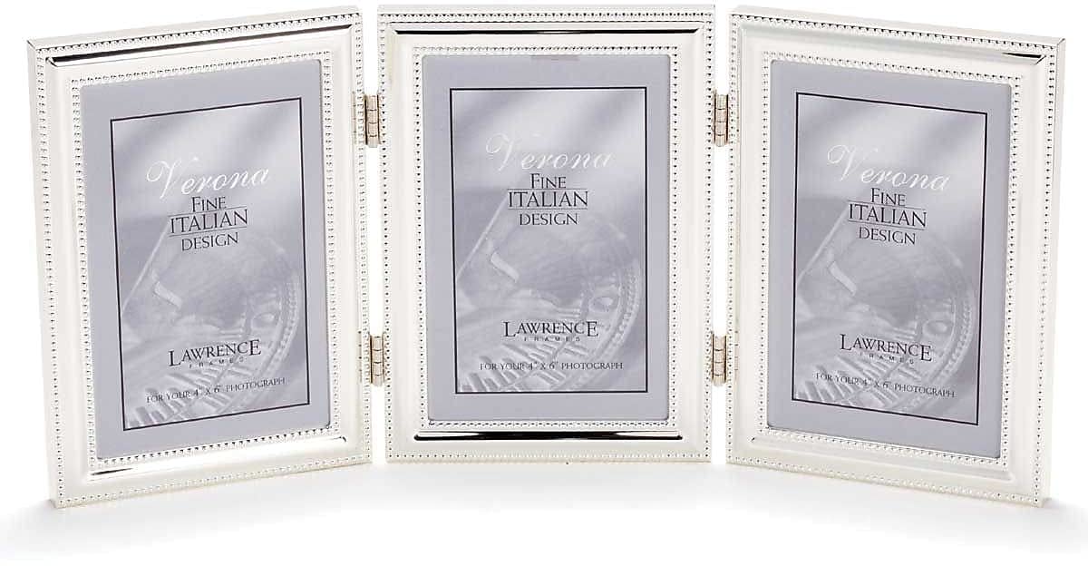 Lawrence Frames 510780 8x10 Metal Picture Frame Silver-Plate with Delicate Beading