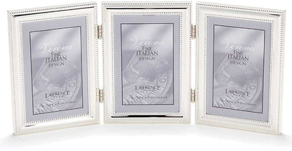 Lawrence Frames 510780 8x10 Metal Picture Frame Silver-Plate with Delicate Beading