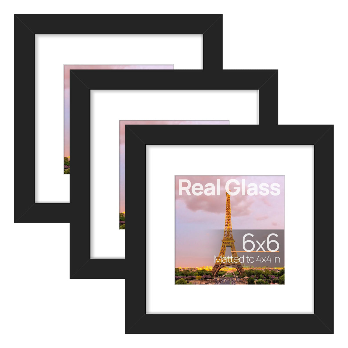 upsimples 11x14 Picture Frame, Gallery Glass Photo Frames Set of 3, Black