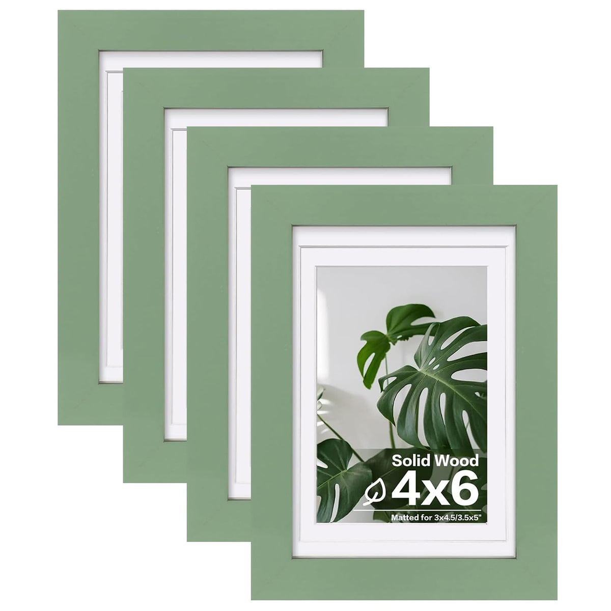 Egofine 11x14 Picture Frames 4 Pack Display Pictures 5x7/8x10 with Mat or 11x14 Without Mat Made of Solid Wood Covered by Plexiglass for Table Top Display and Wall Mounting Photo Frame, Light Brown
