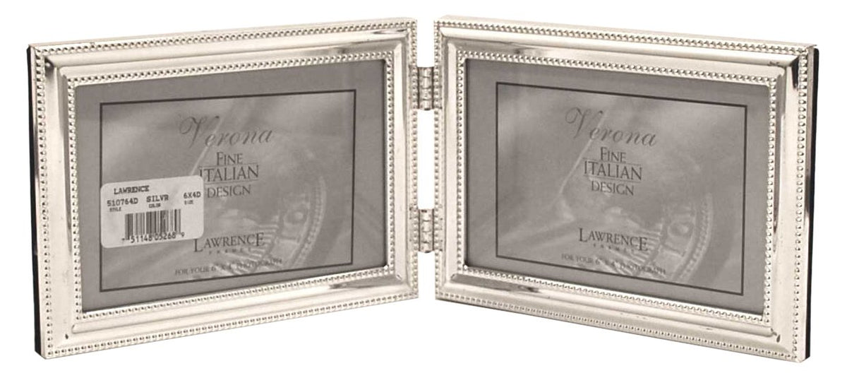 Lawrence Frames 510780 8x10 Metal Picture Frame Silver-Plate with Delicate Beading