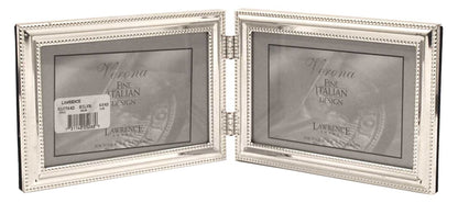 Lawrence Frames 510780 8x10 Metal Picture Frame Silver-Plate with Delicate Beading