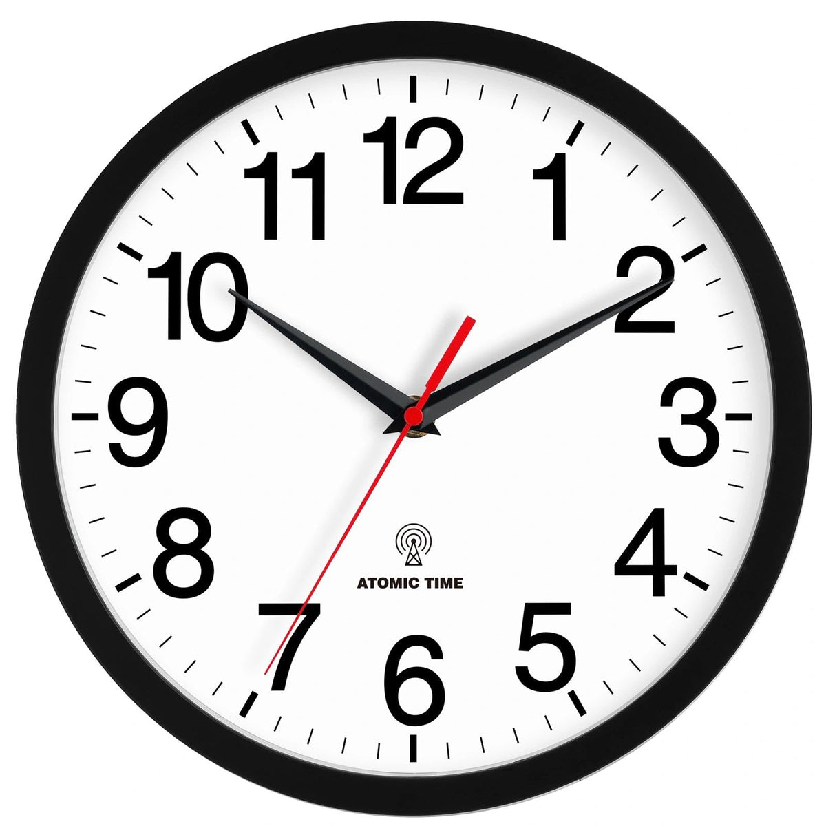 Rohioue Wall Clock Analog 10 Inch Black Battery Operated Silent Clock