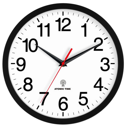 Rohioue Wall Clock Analog 10 Inch Black Battery Operated Silent Clock