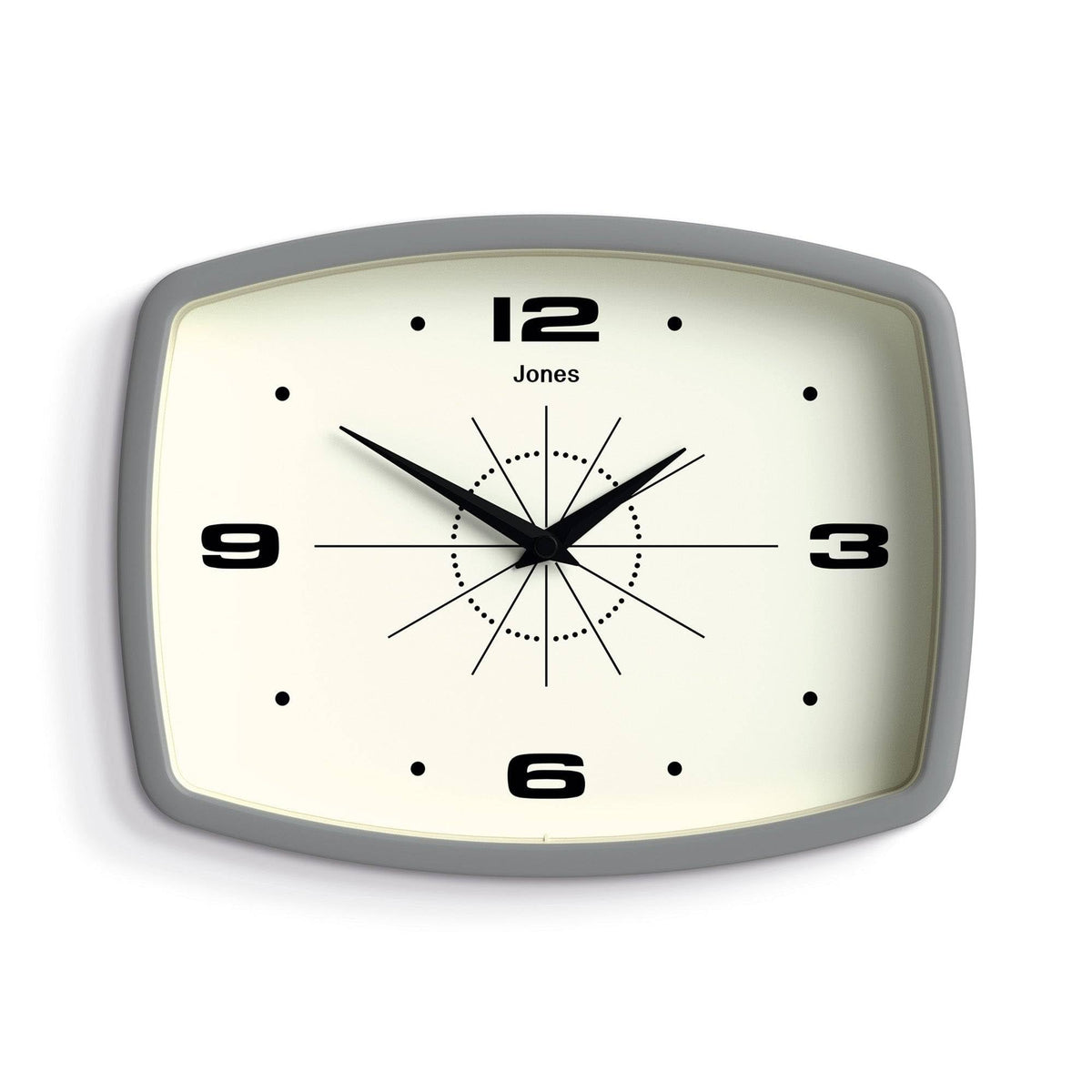 JONES CLOCKS® Movie wall Clock | Rectangular Retro Clock | 10" | Orange