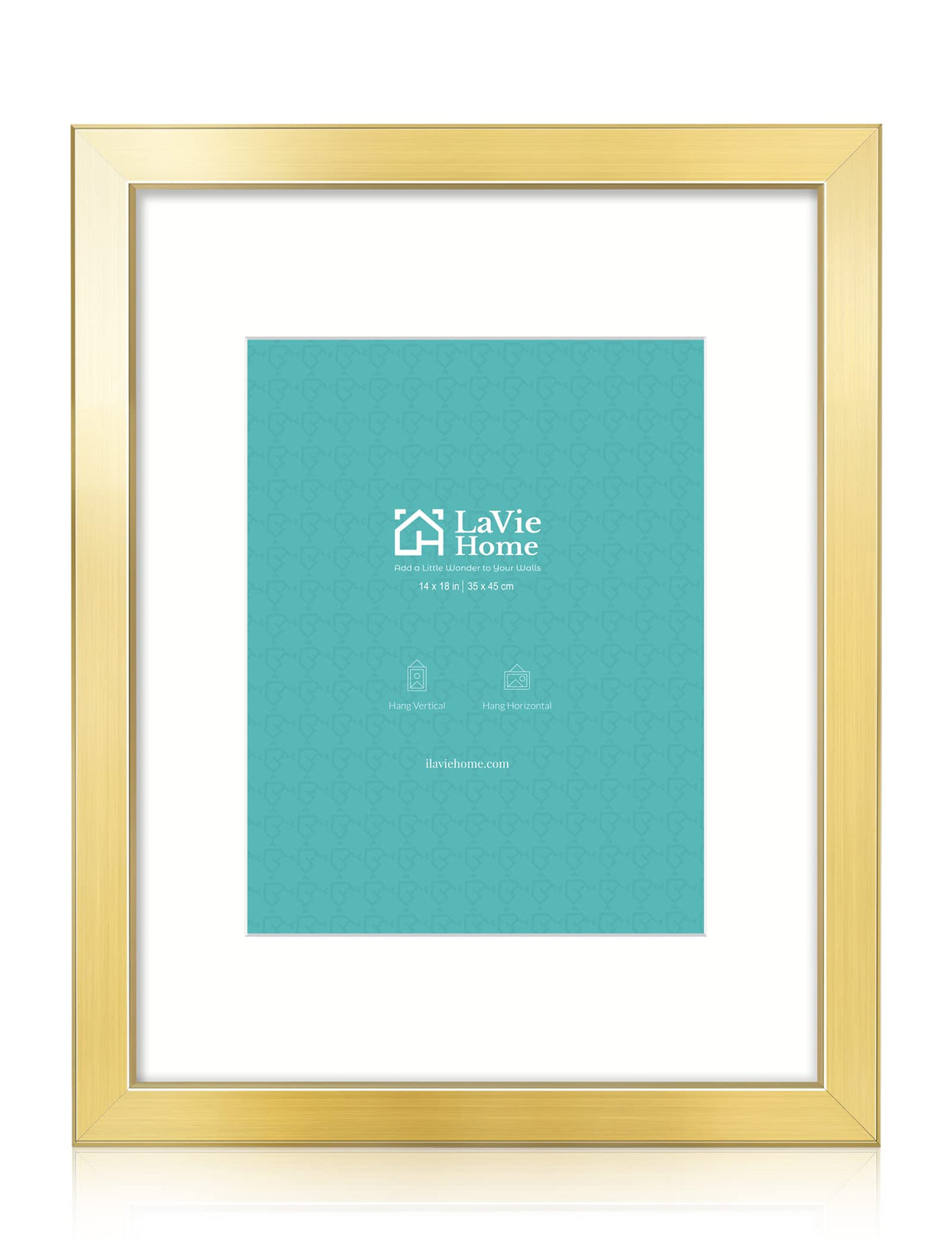 LaVie Home 14x18 Picture Frame Black Poster Frame,Display Pictures 12x16 with Mat or 14x18 Without Mat, Stable and Sturdy Frame and Polished Plexiglass, Horizontal and Vertical Format of The Walls