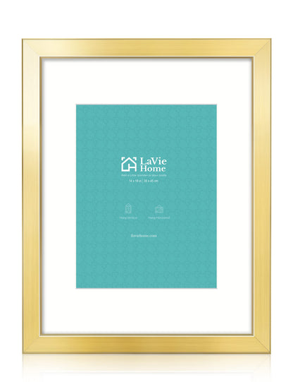 LaVie Home 14x18 Picture Frame Black Poster Frame,Display Pictures 12x16 with Mat or 14x18 Without Mat, Stable and Sturdy Frame and Polished Plexiglass, Horizontal and Vertical Format of The Walls