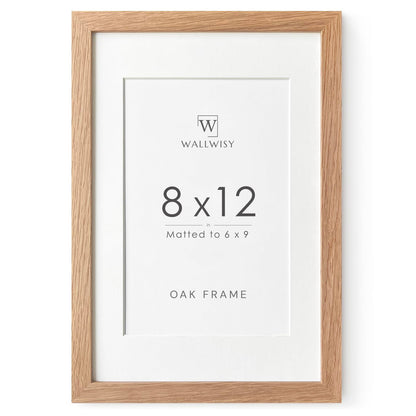 5x7 Picture Frame, Solid Oak Wood 5x7 Photo Frame with Mat to 4x6