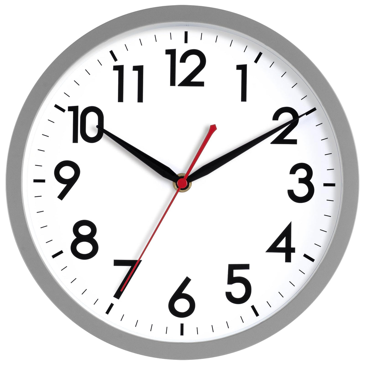 AKCISOT 8 Inch Wall Clock, Silent Battery Operated Analog Clock, Black