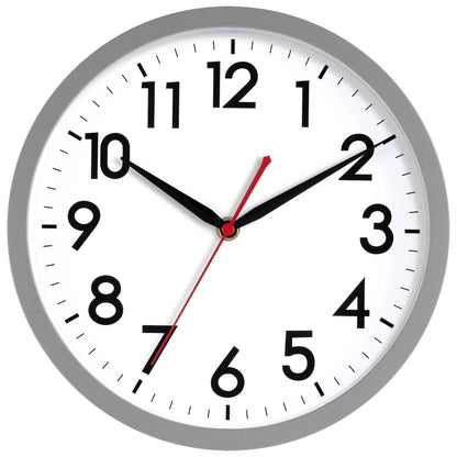 AKCISOT 14 Inch Wall Clock, Silent Battery Operated Analog Clock, Black