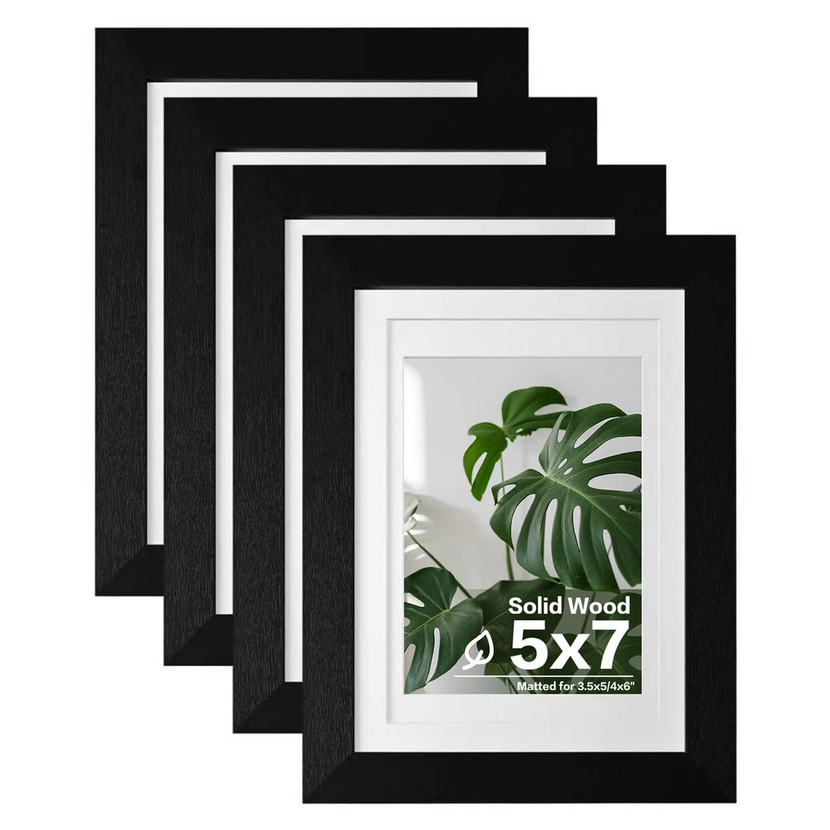 Egofine 11x14 Picture Frames 4 Pack Display Pictures 5x7/8x10 with Mat or 11x14 Without Mat Made of Solid Wood Covered by Plexiglass for Table Top Display and Wall Mounting Photo Frame, Light Brown