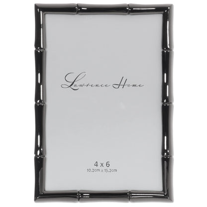 Lawrence 712246 4-Inch W x 6-Inch H Gold Metal Picture Frame with Bamboo Design