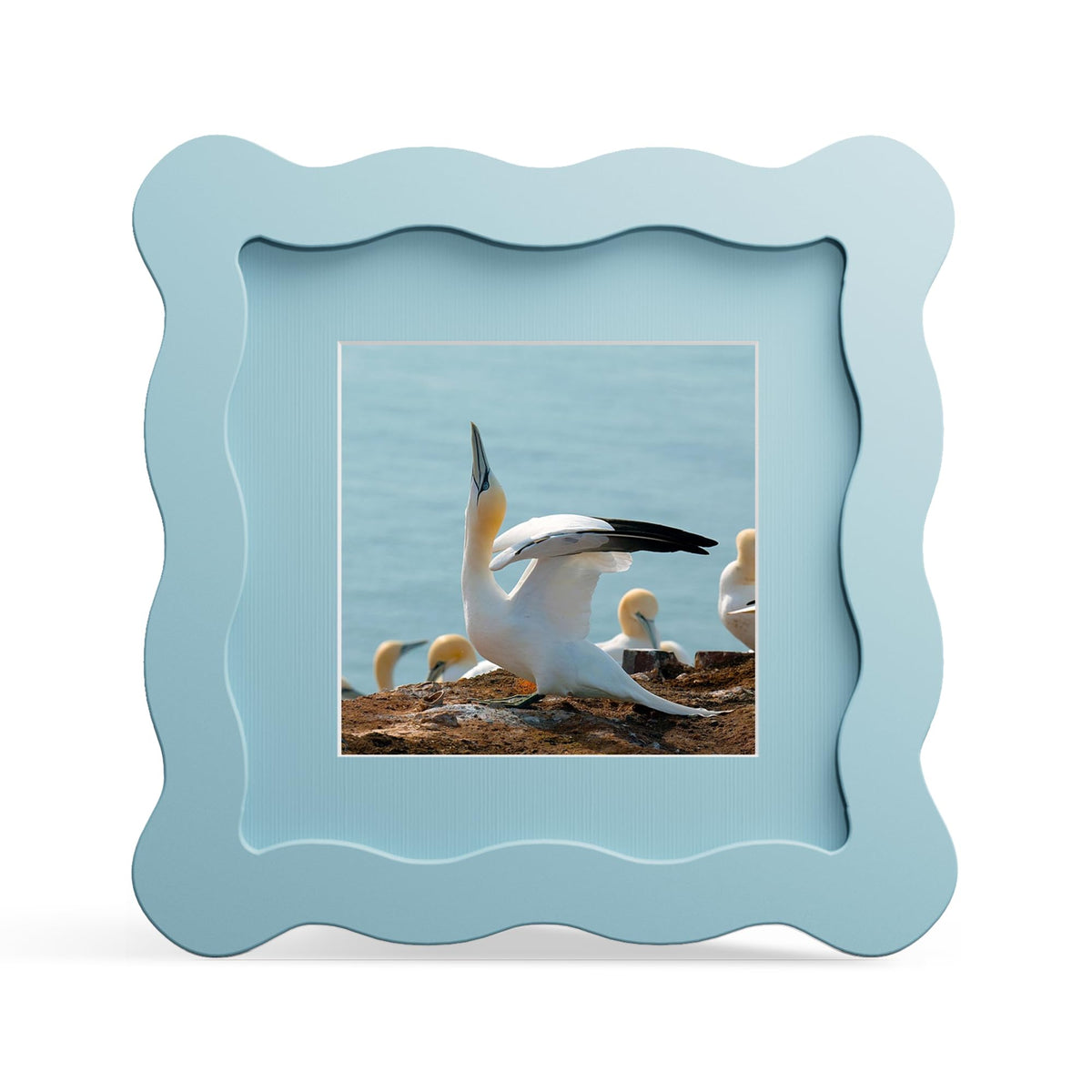 4x6 Picture Frame with Mat for 3.5x5, Wavy Edge Wooden Real Glass Photo Frame for Tabletop and Wall Hanging, Green, 1 Pack