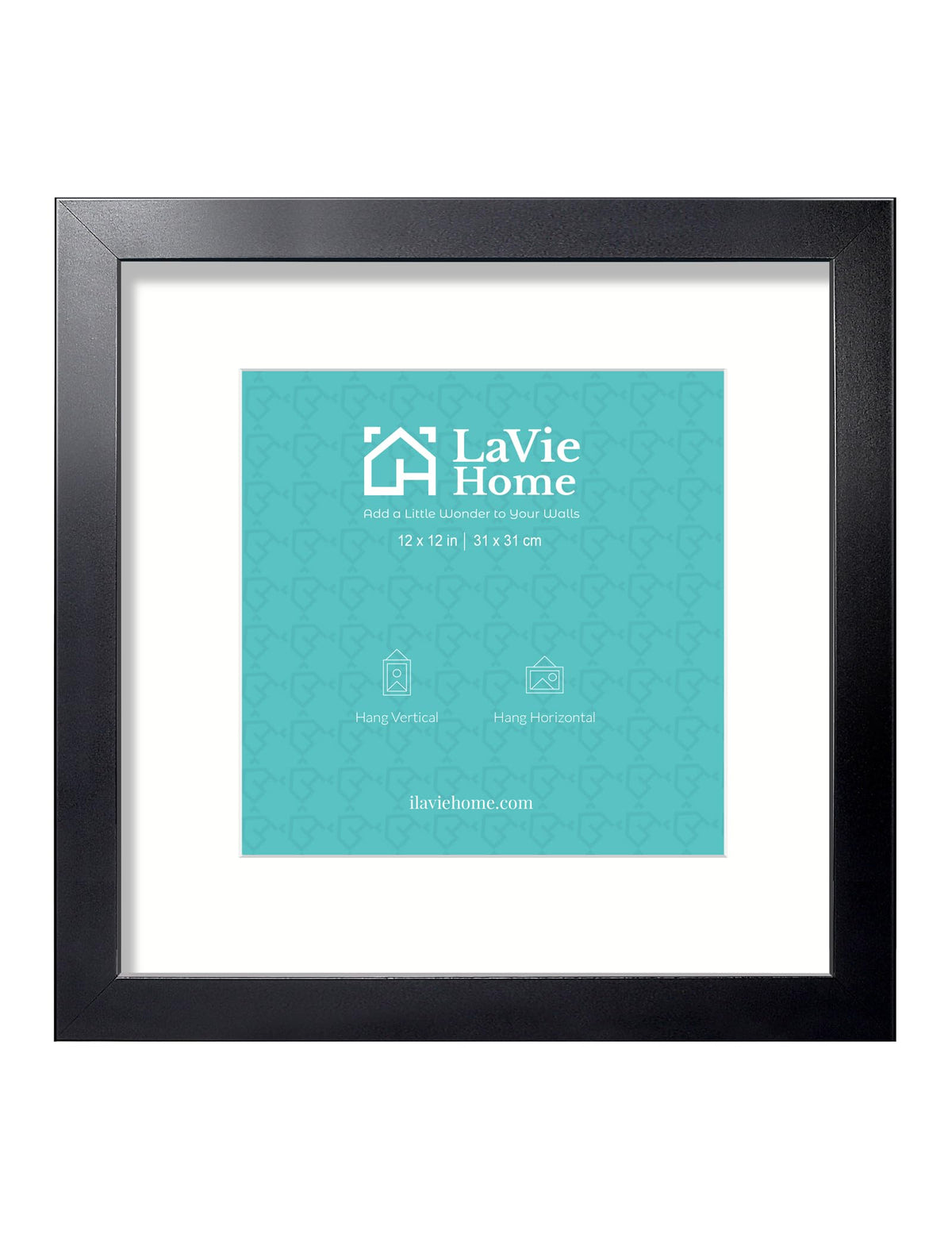 LaVie Home 14x18 Picture Frame Black Poster Frame,Display Pictures 12x16 with Mat or 14x18 Without Mat, Stable and Sturdy Frame and Polished Plexiglass, Horizontal and Vertical Format of The Walls