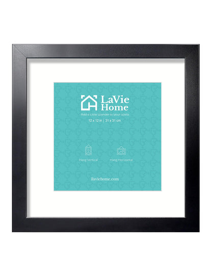 LaVie Home 14x18 Picture Frame Black Poster Frame,Display Pictures 12x16 with Mat or 14x18 Without Mat, Stable and Sturdy Frame and Polished Plexiglass, Horizontal and Vertical Format of The Walls