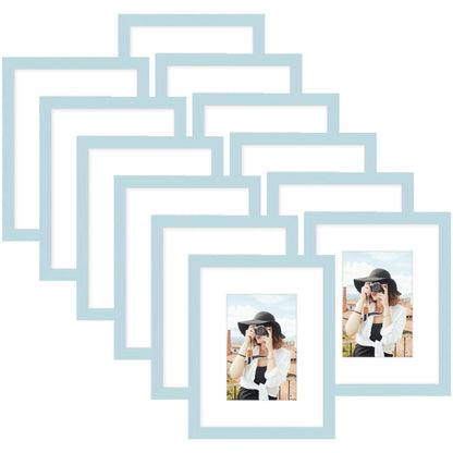 Picrit 8x10 Picture Frame Set of 12, Modern Gallery Wall Frames, Black